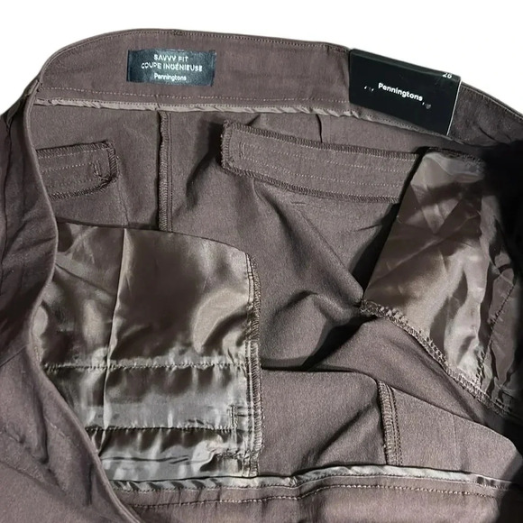 Pennington pants ,women size 26. NWT, brown,savvy fit,straight leg,pull on - Picture 8 of 16